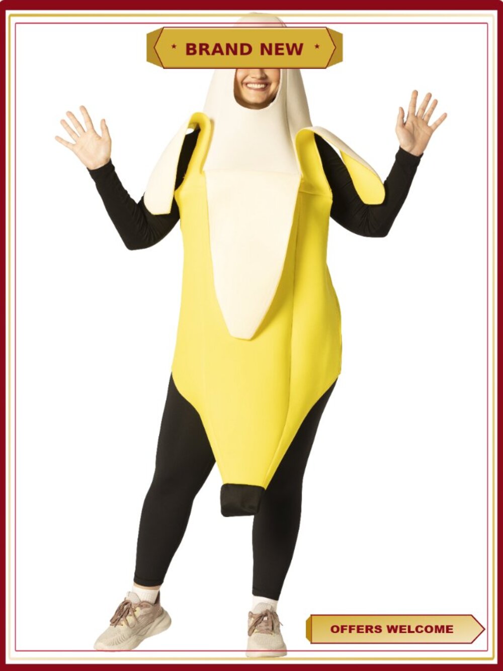 Peeled Banana Plus Size Halloween Costume Foam Tunic Adult